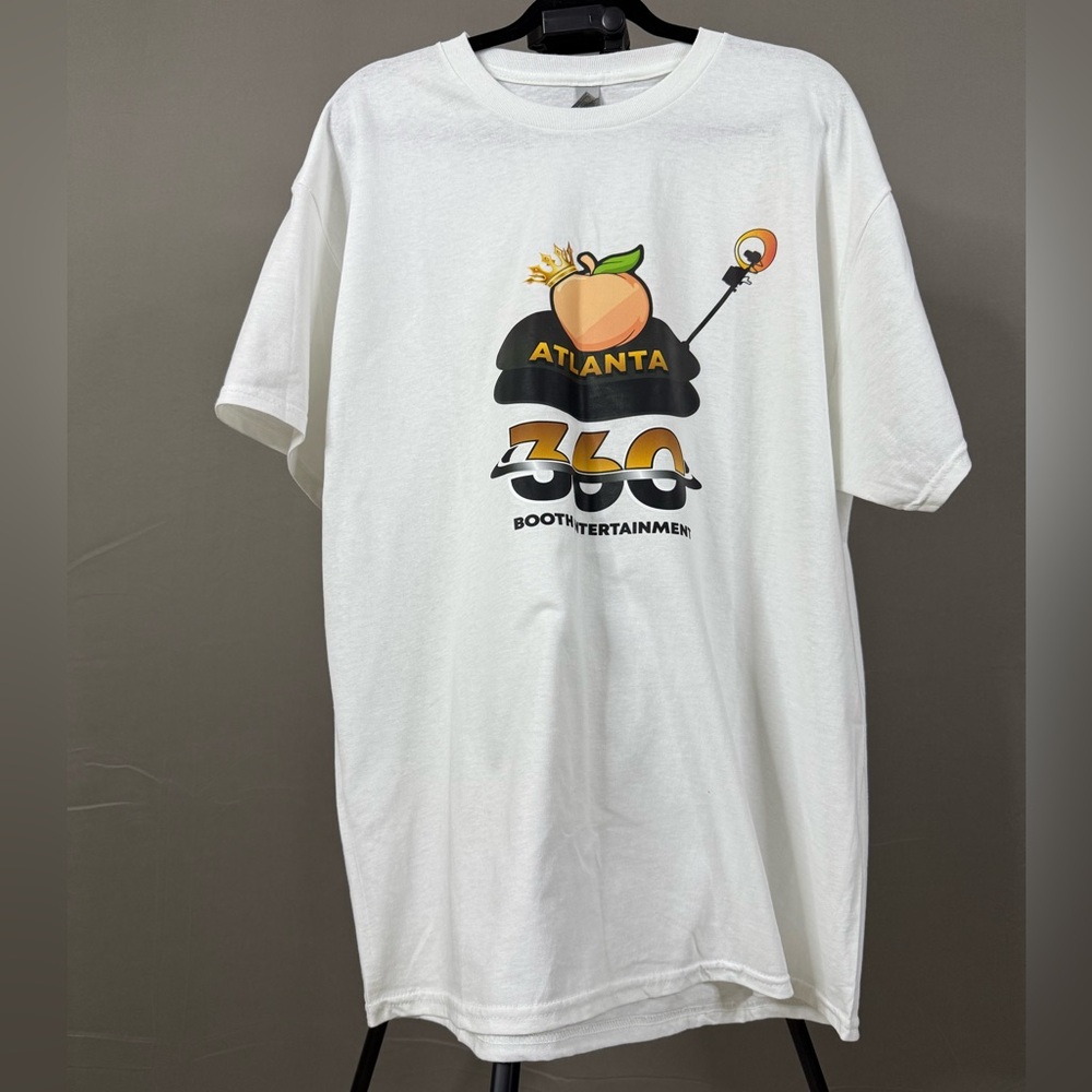 Gildan White Graphic Tee                  Atlanta 360 Booth Entertainment